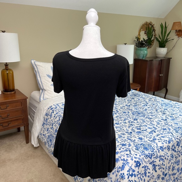 NWOT Women's American Eagle Soft & Sexy Embroidered Floral Black Knit Top XS - Picture 6 of 16